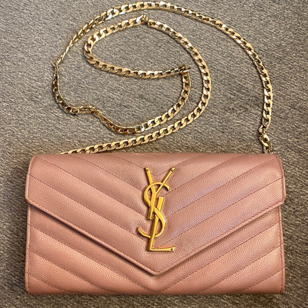 SOLD Authentic Saint Laurent Large Flap Wallet WOC